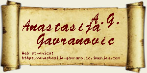 Anastasija Gavranović vizit kartica